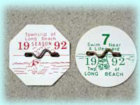 1992 Weekly Beach Badges